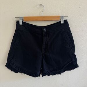 Anthropologie Raw Hem Denim Shorts Black Cutoffs 2